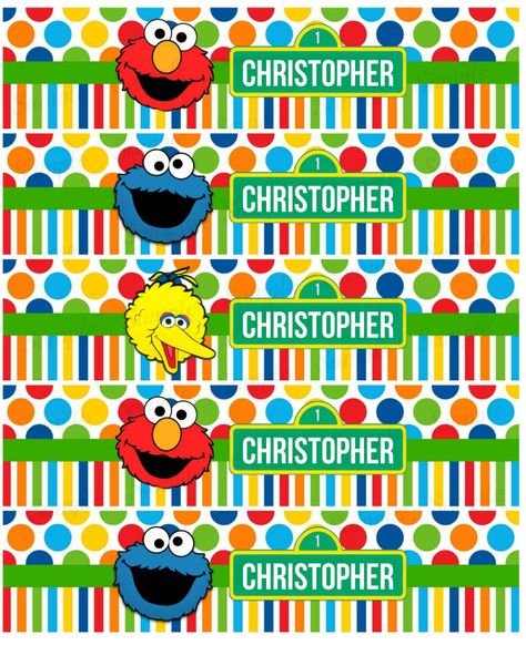 Free Water Bottle Labels For Baby Shower Template New Sesame Street Water Bottle Label Printable Elmo Cookie Monster Big Bird Birthday Party Baby Shower Party Customized Personalized - Best Templates Ideas | Best Templates Ideas Bird Birthday Party, Water Bottle Labels Free, Elmo Birthday Cake, Diy Water Bottle Labels, Elmo Cookies, Bird Birthday Parties, Cookie Monster Birthday, Bottle Labels Printable, Elmo And Cookie Monster