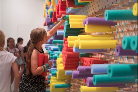 kids exploratory art gallery installation from We Make Carpets - peg board, pool noodles Interactive Artwork, Interactive Installations, Victoria Melbourne, Interactive Art Installation, Interactive Walls, Kampot, Sensory Room, Interactive Installation, Interactive Art