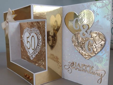 Stampin Up 50th Wedding Anniversary Card, Handmade Golden Wedding Anniversary Card, 50th Anniversary Handmade Cards, 50th Wedding Anniversary Cards Handmade, 50th Anniversary Card Ideas, 50th Anniversary Cards Handmade, 50th Wedding Anniversary Cards, 50th Anniversary Card, Birthdays Cards