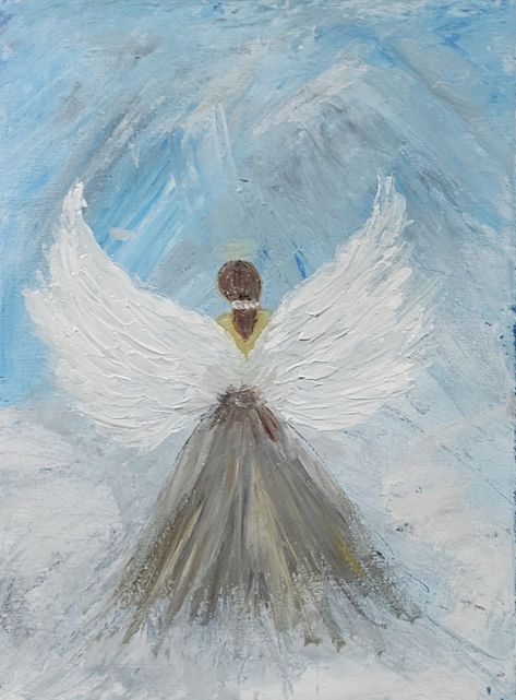 Angel Paintings On Canvas, Watercolor Angels, Draw Sea Animals, Draw Sea, Imagination Drawing, Art And Drawing, Watercolor Angel, Title Ideas, Angel Artwork