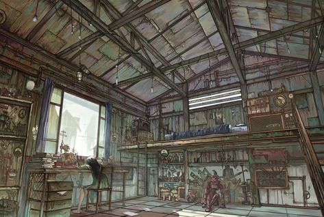 Steampunk Workshop, Wallpaper Warehouse, Steampunk Art, Environment Concept Art, Facebook Cover Photos, Street Photo, Wallpaper Downloads, Anime Background, Eiffel Tower Inside