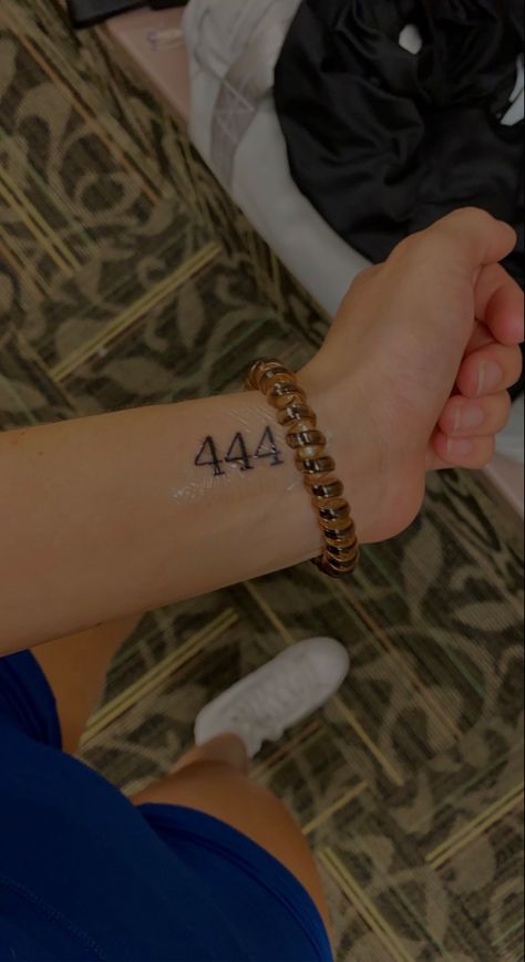 444 Tattoos For Women, Angel Number Wrist Tattoo, 444 Knee Tattoo, 444 Wrist Tattoo, 444 Tattoo Meaning, 444 Tattoos, 444 Angel Number, Arrow Tattoos For Women, 444 Tattoo