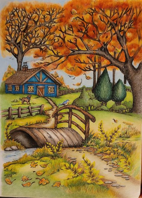 Jesen Crteži, Autumn Trees Drawing, Mrtva Priroda Crtezi Olovkom, Autumn Drawing Ideas Fall Trees, Fall Landscape Drawing, Autumn Drawing Pencil, Teresa Goodridge Coloring Pages, Fall Drawings Autumn, Drawing Ideas Autumn