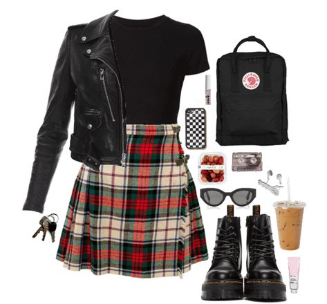 Skirt and top my fav Trendy Winter Fashion, Outfit Grunge, Outfits 90s, Fashion 90s, Street Style Grunge, Plaid Outfits, Trendy Skirts, Hipster Outfits, Outfit Shoplook