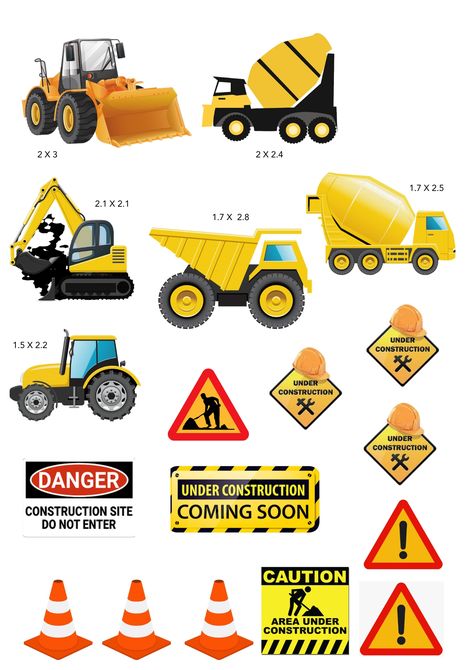 Construction Signs and Trucks Cake toppers. Ready to print in an A4 size photo paper Buy and take all of my customized cupcake and cakes printable toppers. Soft copy consist of almost 500 different variations of themes and colors including anniversary, baptismal, holidays and wedding cupcake toppers. Sharable via google drive files. Ready to print PDF file cupcake toppers for only $10. Message me for informations! Construction Cupcakes, Truck Cupcakes, Construction Signs, Truck Cakes, Wedding Cupcake Toppers, Cupcake Toppers Printable, Wedding Cupcakes, A4 Size, Cupcake Toppers