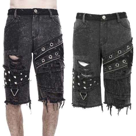 Devil Fashion Wasteland men's shorts | BOUDOIR NOIR Gothic Male, Gothic Shorts, Ladies Gents, Shorts For Men, Male Fashion, Long Blouse, Swimwear Accessories, Mens Trousers, Blouse Dress