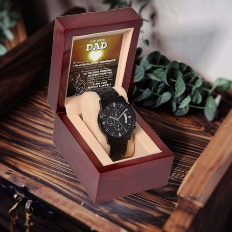 🎁Ready to make Dad's day? ⌚️Look no further! This sleek black chronograph watch from Dad Git will be his guiding light ⚡️throughout his busy days. 💫Show him how much he means to you with this thoughtful gift. #FathersDay #GiftsForDad #ChronographWatch #BlackIsTheNewBlack #DadGit #GuidingLight #TimelessGift #FatherlyLove #StyleStatement #TreatYourDad Shop Now https://bit.ly/3RTFPV8 Single Mom Gifts, Godson Gifts, Bonus Dad Gifts, Nephew Gifts, Goddaughter Gifts, Niece Gifts, Step Dad Gifts, Step Mom Gifts, Mommy Gift