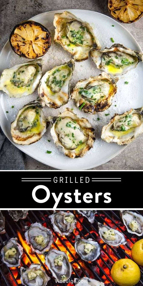 Grilled Oysters With Garlic Herb Butter, Oyster Recipes Grilled, Oyster Party, Oyster Recipe, Wine Butter Sauce, White Wine Butter Sauce, Oyster Bed, Bed Pan, Valentines Dinner