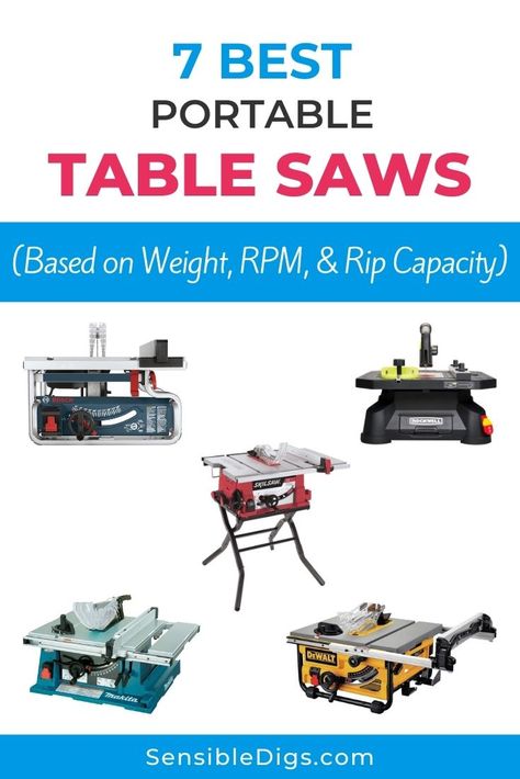 If you find yourself needing the capabilities of a table saw for your DIY projects, but you're limited due to manoeuvrability, then opt for a portable table saw. Our guide will show you the 7 best portable table saws to make buying easy. Table Saw Projects, Table Saws For Sale, Small Table Saw, Home Made Table Saw, Woodworking Business Ideas, Minimal Table, Jigsaw Table, Portable Table Saw, Best Table Saw