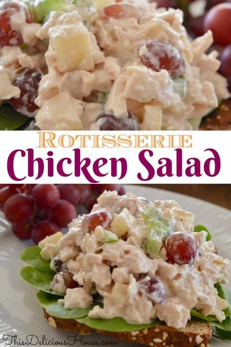 Make Ahead Chicken, Salad With Grapes, Chicken Salad With Grapes, Rotisserie Chicken Salad, Sandwiches Wraps, Leftover Rotisserie Chicken, Chicken Salad Recipe, Rotisserie Chicken Recipes, Delicious Sandwiches