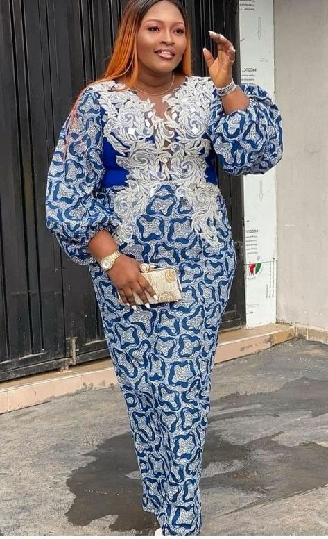 Ankara Dresses For Wedding, Reception Dress Lace, Asoebi Dress, Bridal Party Dress, Nigerian Lace Styles Dress, African Lace Styles, Lace Party Dress, Long African Dresses, African Print Dress Ankara