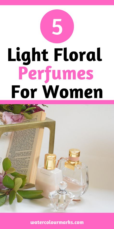 Floral perfumes are one of the most popular scents but if you're like me, you like smells that are less strong (or else it would give me a headache). These light floral perfumes are great to spray on for every day! Signature Perfume, Perfect Perfume, Clean Perfume, French Luxury Brands, Floral Perfume, Popular Scents, Perfumes For Women, Rose Perfume, Perfume Scents