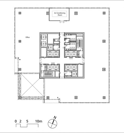 G-Tower / HAEAHN Architecture + Designcamp Moonpark dmp + Gyung Sung Architects + TCMC Architects & Engineers Office Building Plans, Galleries Architecture, Hotel Floor Plan, Office Building Architecture, Office Plan, Mix Use Building, Office Tower, Skyscraper Architecture, Architecture Design Drawing