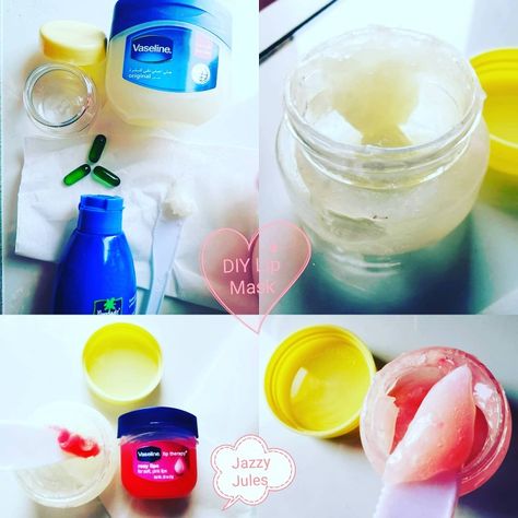 Lip Sleeping Mask Diy, Diy Lip Balm With Vaseline, Sleeping Mask Diy, Lip Remedies, Lips Vaseline, Diy Lip Mask, Diy Sleep Mask, Scrub Recipe Diy, Diy Lip Balm Recipes