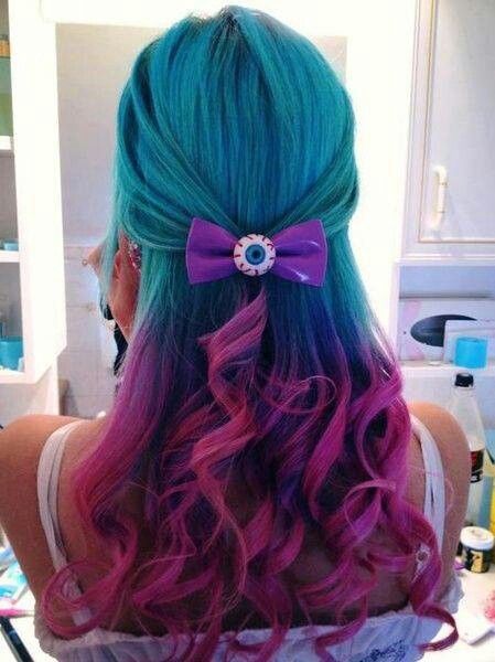 Teal aqua hair color, magenta purple plum fuscia hair color, dye Cheveux Oranges, Purple Ombre Hair, Dye My Hair, Rainbow Hair, Cool Hair Color, Grunge Hair, Bad Hair, Blue And Pink, Ombre Hair