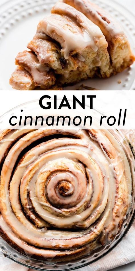 Giant Cinnamon Rolls Easy, Large Cinnamon Rolls Homemade, Giant Cinnamon Rolls, Easter Pastries, Homemade Cinnamon Roll, Cinnamon Desserts, Baking Breakfast, Cinnamon Roll Dough, Large Cake