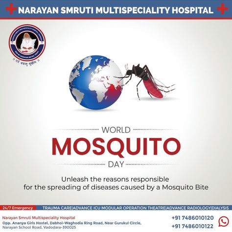 World Mosquito Day is honoured to spread awareness among people to understand the diseases spreading due to mosquito biting. It is the day that marks Malaria transmissions discovered by Sir Ronald Ross. Be responsible and adhere to all safety measures that help our surroundings be clean and mosquito free. #WorldMosquitoDay #FightAgainstMosquitoes #MosquitoAwareness #PreventMosquitoBites #StayProtected #MosquitoControl #HealthSafety #MosquitoPrevention #MosquitoFreeWorld #HealthAwareness World Mosquito Day, Prevent Mosquito Bites, Mosquito Screen, Be Clean, Mosquito Control, Mosquito Bite, Radiology, Creative Ads, Health Awareness