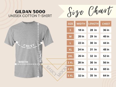 Gildan 5000 Cute, Size Chart Easy, 5000 Size Chart, Unisex Size Chart, Digital Download, JPG Template, Model Mock-up, Flat lay Mockup, 5000 Mockup, Printify Mockup, Printful Mockup, Shirt Mockup, Simple Size Chart. Vinyl Size Chart, Etsy Pod, Tech Pack, Nov 2, Photo Editing Software, Your Beautiful, Crewneck Sweater, Crew Neck Sweater, Mockup