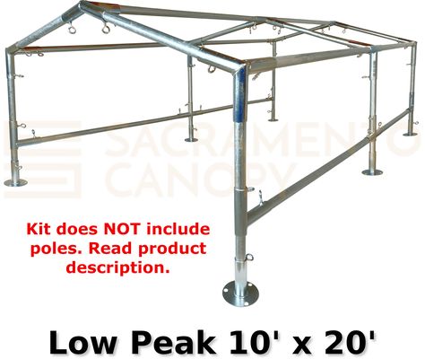 Low Peak Canopy Fittings Kits (10' Wide) DIY Greenhouse, RV & Boat Carport, Shelter, Shade Structure, Vendor Booth, Tent, Steel Frame EMT Connector Parts, 1" - Walmart.com Diy Carport, Carport Canopy, Car Canopy, Carport Designs, Vendor Booth, Greenhouse Kit, Awning Canopy, Roof Styles, Diy Greenhouse