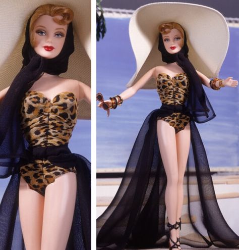 Barbie: Hollywood Movie Star Collection; Day in the Sun Leopard Print Swimsuit, Chic Chic, Im A Barbie Girl, Barbie Style, Barbie Toys, Barbie Vintage, Barbie Fashionista, Bob Mackie, Barbie I