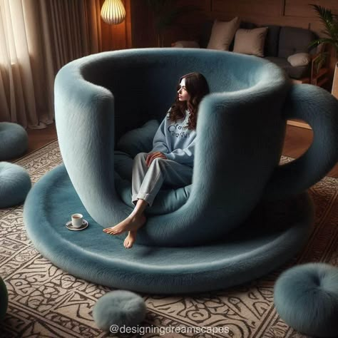 Giant Teacup Lounger: Perfect for Your Relaxation Ritual Teacup Chair, Strange Furniture, Giant Chair, Tea Cup Design, Restroom Design, Classic Armchair, Exhibition Stand Design, Modern Sofas, Kitchens And Bedrooms