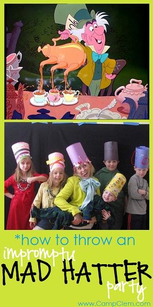 how to throw an impromptu mad hatter party with what you have on hand! Mad Hatter Day Ideas, Mad Hatter Tea Party Games For Kids, Mad Hatter Day, Snow Forts, Tea Party Games, Vintage Tea Parties, Mad Tea Parties, Crazy Hat Day, Mad Hatter Party