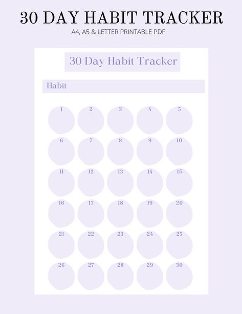 21 Day Habit Challenge, 30 Days Habit Tracker, 30 Day Tracker, Avid Program, 30 Day Challenge Tracker, Habit Tracker Printable Monthly, 30 Day Habit Tracker, Healthy Habits List, 21 Days Habit