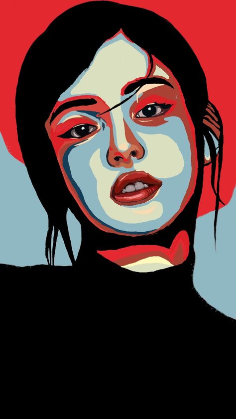 Analyzed Face Painting, Pop Art Portraits Faces, Poster Color Painting For Beginners, Pop Art Face, Family Portrait Illustration, Vector Portrait Illustration, Modern Art Canvas Painting, الفن الرقمي, Portrait Couple