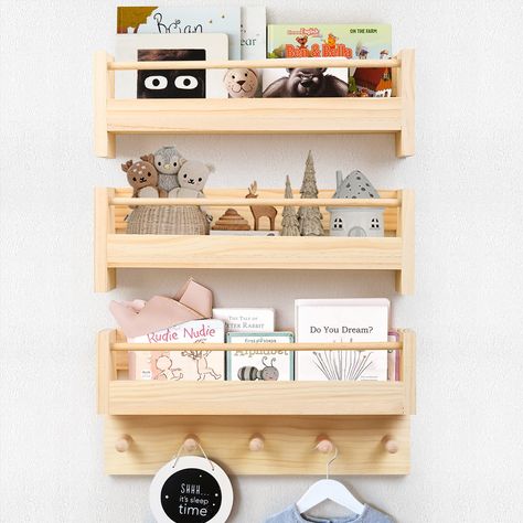 Hanging Book Shelf, Small Book Shelf, Nursery Book Shelves, Floating Book Shelves, Toddler And Baby Room, Kids Room Bookshelves, Hanging Bookshelves, Wall Bookshelf, Floating Books