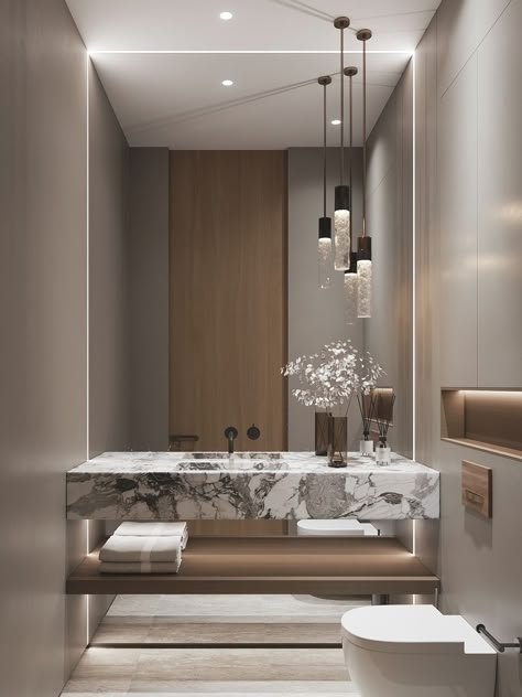 Luxury Powder Room, Hotel Bathroom Design, Powder Room Decor, Bathroom Decor Luxury, Washroom Design, Powder Room Design, Bathroom Design Decor, Toilet Design, Bathroom Inspiration Decor