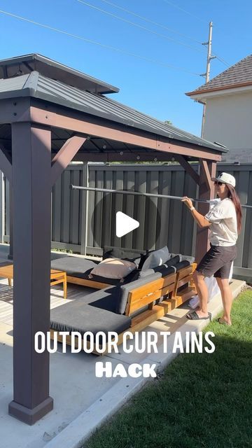 Pergola With White Curtains, Deck Curtains Ideas, Deck Curtains Outdoor Diy, Outdoor Pergola Curtain Ideas, Pergola Curtains Ideas, Pergola Curtains Outdoor Diy, Outside Curtains Patio Diy, Patio Curtains Outdoor Diy, Gazebo Curtains Outdoor Diy