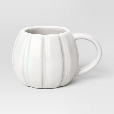 Brand New Enjoy Your Morning Coffee And Beverages With A Subtle Hint Of Halloween In The Halloween Stoneware Figural Pumpkin Mug From Hyde & Eek! Boutique. This Stoneware Mug Holds 15.2 Ounces And Features A Ribbed Pumpkin Design In White For A Chic Look That Complements Your Kitchen And Home Decor. Suitable For Hot And Cold Drinks, It's Dishwasher And Microwave Safe For Your Convenience. Dimensions (Overall): 3.38 Inches (H) X 5.75 Inches (W) Streamer Party Decorations, Diy Fall Ideas, Fall Friends, Target Holiday, Pumpkin Mug, Boo Basket, Pumpkin Coffee, Felt Halloween, Work Gifts