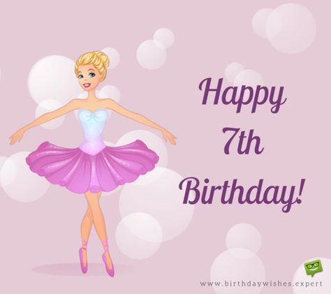 Happy 7th Birthday! Happy 7th Birthday Girl, Birthday Pink Background, Grandaughter Birthday Wishes, Happy Birthday 7, 7th Birthday Wishes, Birthday Msgs, Birthday Wishes Girl, 50th Birthday Wishes, Princess First Birthday