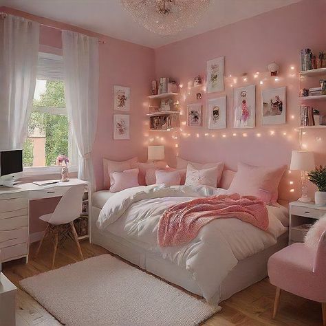 Room Ideas Aesthetic Vanity, Teen Girl Bedroom Wall Decor, Girly Room Ideas For Teens, Room Inspo Aesthetic Minimalist, White Decor Bedroom, Dream Bedroom Cozy, Diy Decor Wall Art, Aesthetic Teen Bedroom, Teen Room Decor For Girls Teenagers