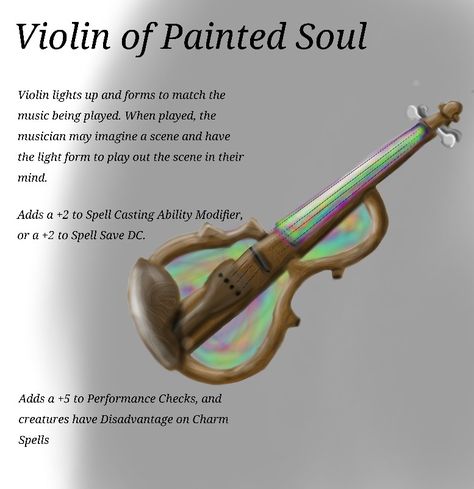 Dnd Homebrew Bard Item Homebrew Bard Items, Dnd Violin Bard, Bard Item Dnd, Dnd Magic Instrument, Dnd Bard Homebrew, Dnd Bard Flute, Dnd Magical Items Homebrew, Dnd Magic Item Bard, Dnd Magic Items Homebrew Bard