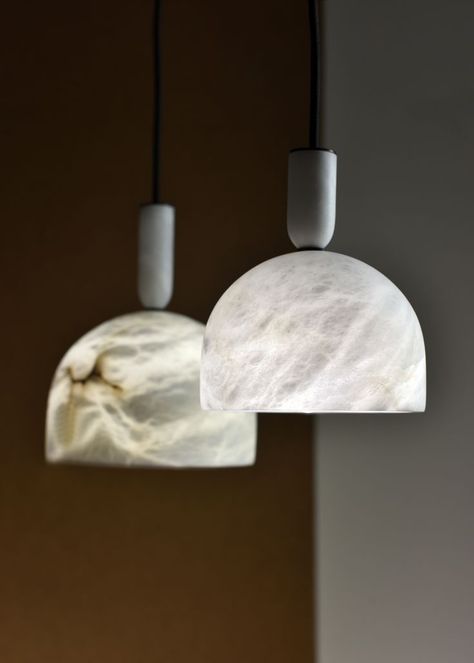 Marble Pendant Light, Alabaster Lighting, Marble Lighting, Luxury Lighting Design, Marble Light, Stone Lighting, Mid Century Modern Lighting, Lampe Decoration, Mid Century Lighting