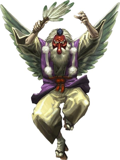 Tengu Tattoo, Japanese Yokai, Mountain And Forest, Supernatural Powers, Japanese Mountains, Japanese Monster, Randy Cunningham, Supernatural Power, Spirited Art