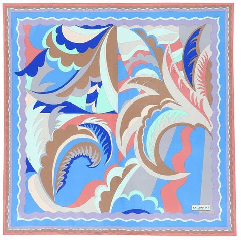 Emilio Pucci Vintage, Pucci Scarf, Print Scarf Design, Harry Styles Drawing, Pucci Vintage, Pucci Print, Designer Shopping, Blue Accessories, Silk Scarf Painting