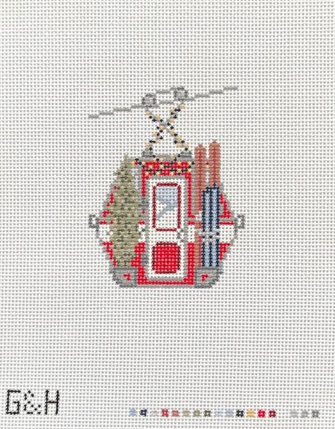 18 Mesh Canvas  Hand Painted Color Grid for on the bottom right of the canvas for thread guidance    Total Dimensions:  ~7.75 in (H) x ~6.5 in (W)  Painted Design Dimensions:  3.2 in (H) x 2.4 in (W) Funny Needlepoint, Needlepoint Christmas Ornaments, Needlepoint Ideas, Needlepoint Ornaments, Needlepoint Christmas, Needlepoint Stitches, Needlepoint Designs, Needle Point, Needlepoint Patterns