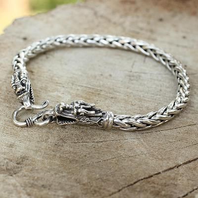 UNICEF Market | Sterling Silver Braided Chain Bracelet - Loyal Dragon Silver Braided Bracelet, Mens Sterling Silver Jewelry, Antique Gold Jewelry Indian, Men Rings, Sterling Silver Rings Set, Antique Gold Jewelry, Wristband Bracelet, Wire Wrapped Bracelet, Braided Bracelet