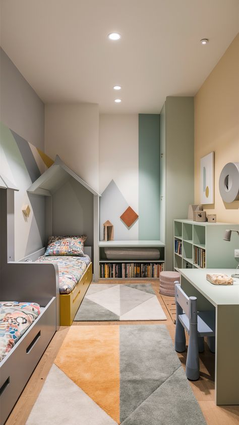 Boy Bedroom 21 Ideas: Step-by-Step Design Inspirations Gender Neutral Sibling Bedroom, Siblings Room Ideas, Gender Neutral Toddler Room Shared, Kids Shared Bedroom Boy And Girl, Shared Bedroom Boy And Girl, Siblings Bedroom, Gender Neutral Kids Bedroom, Gender Neutral Bedroom Kids, Sibling Bedroom