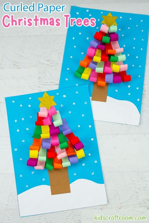 Easy Santa Craft, Paper Christmas Tree Craft, Christmas Tree Craft, Christmas Art Projects, Kids Craft Room, Construction Paper Crafts, Preschool Christmas Crafts, Christmas Arts And Crafts, Christmas Tree Art