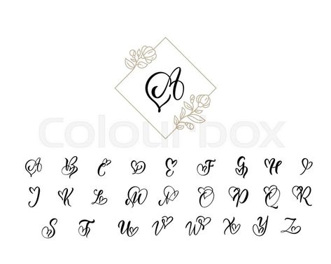 Calligraphy Alphabet Heart, Calligraphy Heart Design, Heart Font Alphabet Hand Lettering, Valentines Day Fonts Alphabet, Heart Font Alphabet, Heart Alphabet Letters, Heart Fonts, Cursive Tattoo Fonts, Heart Lettering