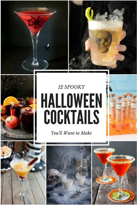 12 Spooky Halloween Cocktails You'll Want to Make Buffet Halloween, Halloween Alcohol, Apple Pucker, Halloween Deserts, Cider Cocktails, Spooky Food, Whiskey Cocktail, Adult Halloween Party, Halloween Cocktails