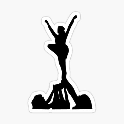 Cheer stunt: extended lib silhouette. Great gift for cheerleaders! • Millions of unique designs by independent artists. Find your thing. Cheerleading Stickers, Cheer Stickers, Cheer Base, Cheer Gym, Dance Team Gifts, Cheerleading Gifts, Cheer Stunts, Cute Laptop Stickers, Senior Project