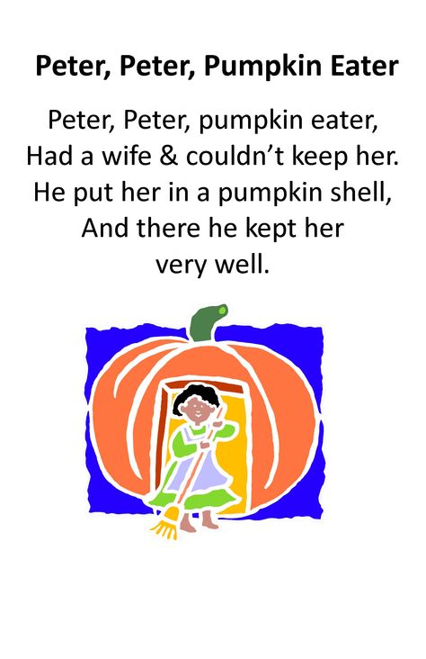 Itty Bitty Rhyme: Peter, Peter, Pumpkin Eater Eater Crafts, Heartless Aesthetic, Kindergarten Poems, Peter Pumpkin Eater, English Poems For Kids, Peter Peter Pumpkin Eater, English Poems, English Rhymes, Peter Pumpkin