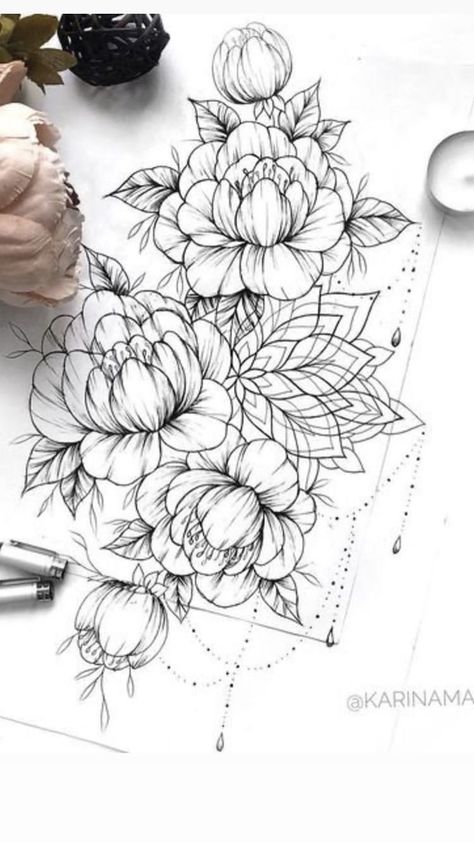 Peonies And Mandala Tattoo, Peonies Mandala Tattoo, Mandala And Peony Tattoo, Mandala Hip Tattoos Women, Mandala Tattoo Hip, Peony Mandala Tattoo, Mandala And Flower Tattoo Sleeve, Floral Mandala Tattoo Design, Floral Mandala Tattoo Sleeve