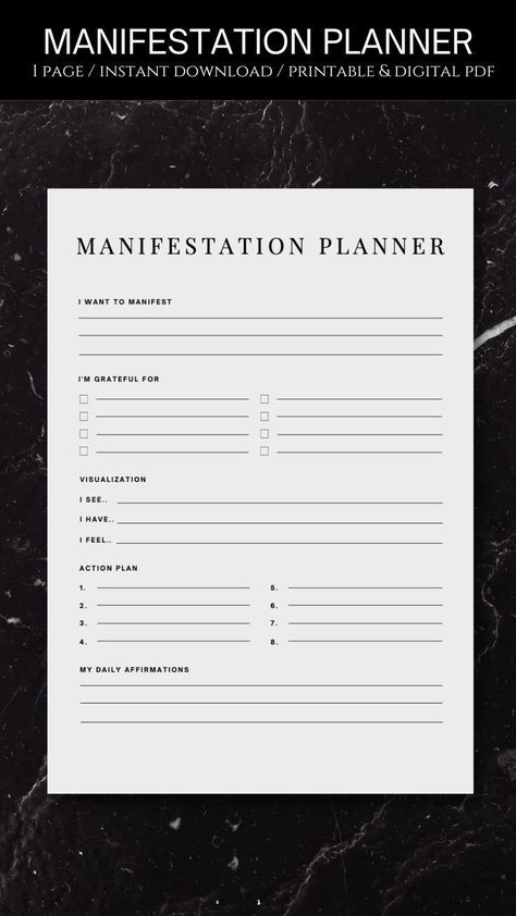 Manifestation Planner Printable / Digital, PDF Download Digital Manifestation Journal, Manifesting Printable, Manifest Planner, Manifesting Planner, Manifestation Journal Template, Manifestation Template, Daily Manifestation Journal, Business Journaling, Journal Content