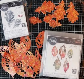 Tim Holtz Leaves Dies, Tim Holtz Leaves, Tim Holtz Sizzix Dies, Fall Cards Handmade, Rubber Stamping Cards, Tim Holtz Dies, Tim Holtz Stamps, Autumn Cards, Tim Holtz Cards