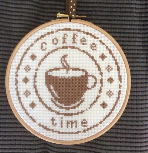 Coffee Cross Stitch Pattern Free, Grandma Activities, Cross Stitch Coffee, Coffee Cross Stitch Pattern, Coffee Cross Stitch, Crochet Sweater Pattern Free, Sweater Crochet Pattern, Cross Stitch Patterns Free, Dumbbell Workout